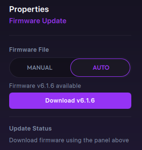 Firmware v6.1.6 available with a Download button