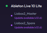 Scripts flagged "Update available (v3.1.6)"