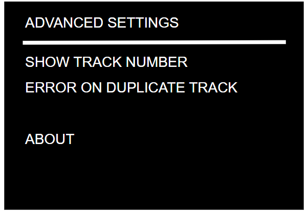 Advanced settings, option off