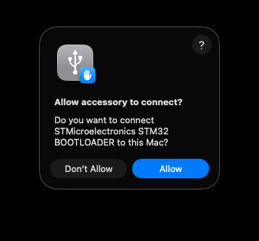 macOS "Allow accessory to connect?" prompt